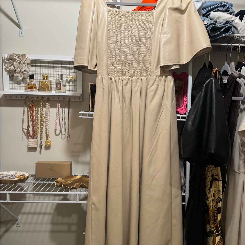 Tan Leather Dress - Picture 2 of 2